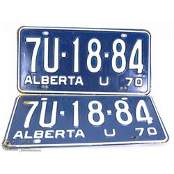 2 "NEW" UNUSED ALBERTA VINTAGE MATCHING LICENSE