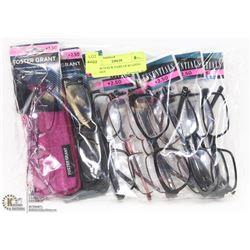 BAG W/10 NEW PAIRS OF READING GLASSES