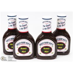 LOT OF 4 SWEET BABY RAYS HONEY BARBECUE SAUCE