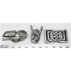 LOT OF THREE NEW BELT BUCKLES