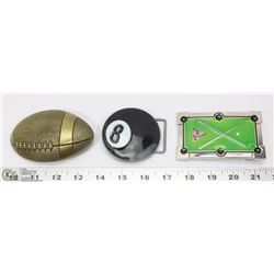 LOT OF THREE NEW BELT BUCKLES