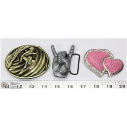 LOT OF THREE NEW BELT BUCKLES