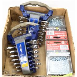 BOX OF 2 STUBBY WRENCHES WITH 2 CHAINS ALL NEW