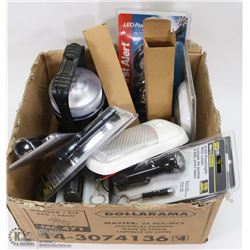 BOX OF 7 LED FLASHLIGHTS WITH LASER POINTER PLUS