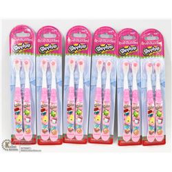 LOT OF 6 SHOPKINS 2 PACK TOOTHBRUSH SETS