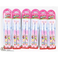 LOT OF 6 SHOPKINS 2 PACK TOOTHBRUSH SETS