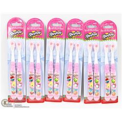 LOT OF 6 SHOPKINS 2 PACK TOOTHBRUSH SETS