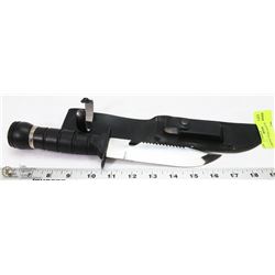 SURVIVAL KNIFE IN SHEATH.