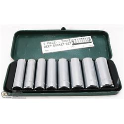 8 PC 1/2” DRIVE DEEP SOCKET SET AND CASE.