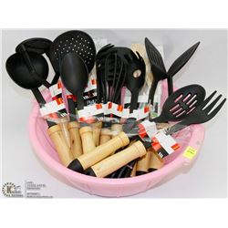 BOWL OF ASSORTED KITCHEN UTENSILS
