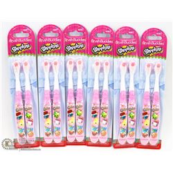 LOT OF 6 SHOPKINS 2 PACK TOOTHBRUSH SETS