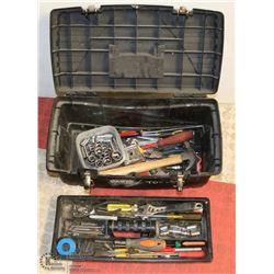 PLASTIC TOOL BOX WITH CONTENTS