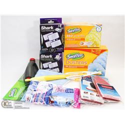 BOX OF ASSORTED CLEANING PRODUCTS INCLUDING