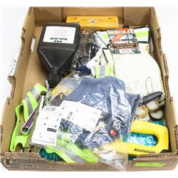 GARAGE LOT: INCLUDES STAPLER, NEW WORK GLOVES,