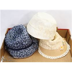 LOT OF 3 ANTIQUE LADIES HATS