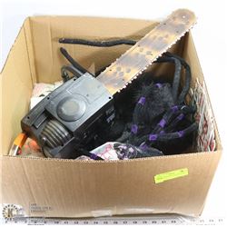 LARGE BOX W/HALLOWEEN ITEMS - CHAIN