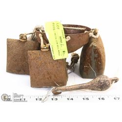 ANTIQUE METAL COW BELL WIND CHIME.