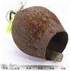 Image 1 : ANTIQUE METAL COW BELL - 7"H X 4"W.