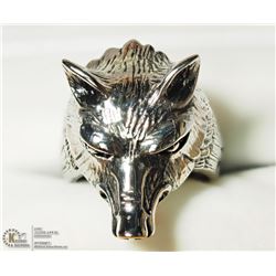 4) STAINLESS STEEL WOLF SHAPED MEN'S RING SIZE 10