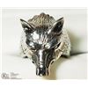 Image 1 : 4) STAINLESS STEEL WOLF SHAPED MEN'S RING SIZE 10