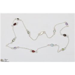 6) STERLING SILVER GEMSTONE NECKLACE
