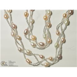 15) STERLING SILVER PEARL NECKLACE & BRACELET