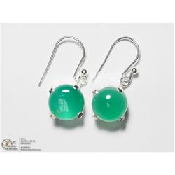 16) STERLING SILVER GREEN ONYX EARRINGS