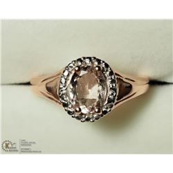 20) STERLING SILVER MORGANITE RING SIZE 7.25
