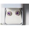 Image 5 : 22) STERLING SILVER AMETHYST 2IN1 EARRINGS
