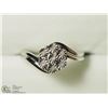 Image 1 : 23) STERLING SILVER 7 DIAMONDS RING SIZE 7