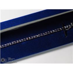 24) STERLING SILVER 925 SAPPHIRE TENNIS BRACELET