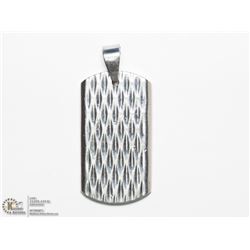 32) STAINLESS STEEL MENS DOG TAG PENDANT NECKLACE