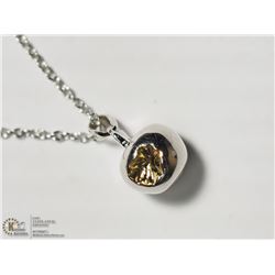 33) SILVER RHODIUM PLATE DIAMOND PENDANT NECKLACE