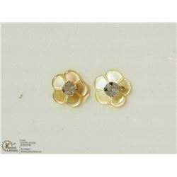 34) 14K 2 IN 1 DIAMOND MOTHER OF PEARL EARRINGS