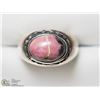 Image 1 : 35) STERLING SILVER PINK OPAL RING SIZE 8