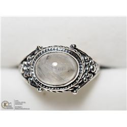 36) STERLING SILVER MOONSTONE RING SIZE 7.75