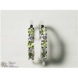 38) STERLING SILVER GENUINE PERIDOT EARRINGS