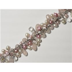 47) STERLING SILVER PEARL BRACELET