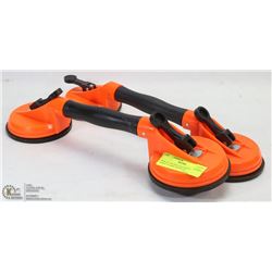 PAIR OF DOUBLE SUCTION CUP LARGE GLASS HANDLES