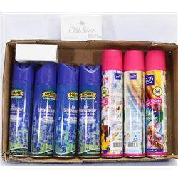 NEW AIR FRESHENERS AND 2 OLD SPICE SOAP BARS