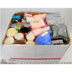 BOX OF 86 PKGS OF LATCH HOOK RUG YARN.
