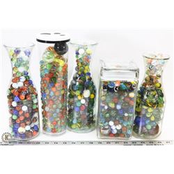 A LOT OF 6, 1 LITER GLASS JARS'S OF