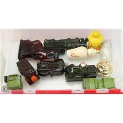 LOT OF 12 VINTAGE AVON BOTTLES, 4 WITHOUT LIDS.