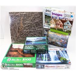 BOX 0F 8 NEW STILL SEALED JIGSAW PUZZLES - 5 X 100