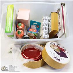 BOX WITH ASSORTED NEW HOUSEHOLD INCL ELECTRONIC