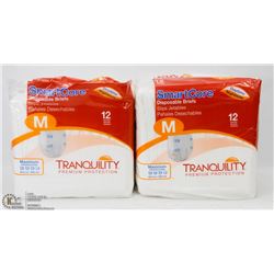 2 BAGS OF SMART CORE DISPOSABLE BRIEFS