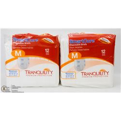 2 BAGS OF SMART CORE DISPOSABLE BRIEFS