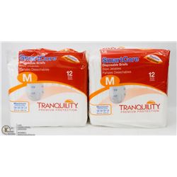 2 BAGS OF SMART CORE DISPOSABLE BRIEFS