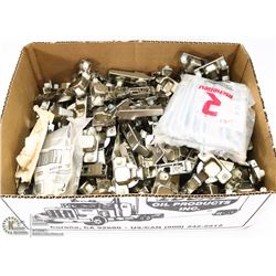 BOX OF CABINET HINGES AND DOOR PULLS
