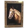 Image 1 : VINTAGE HORSE PAINTING 15" X 21"